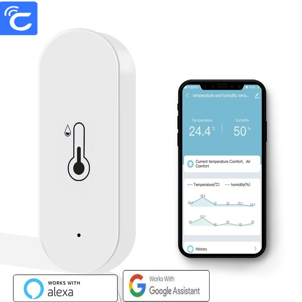 Temperature and Humidity Sensor with WiFi Cozylife APP