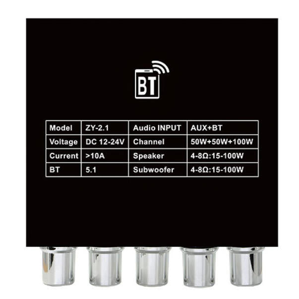 Bluetooth Audio Amplifier Board 2.1 Channel 2*50W+100W with Heat-dissipating Aluminum