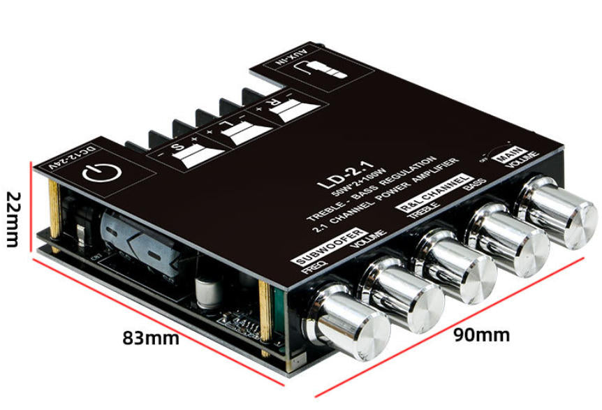 Bluetooth Audio Amplifier Board 2.1 Channel 2*50W+100W with Heat-dissipating Aluminum