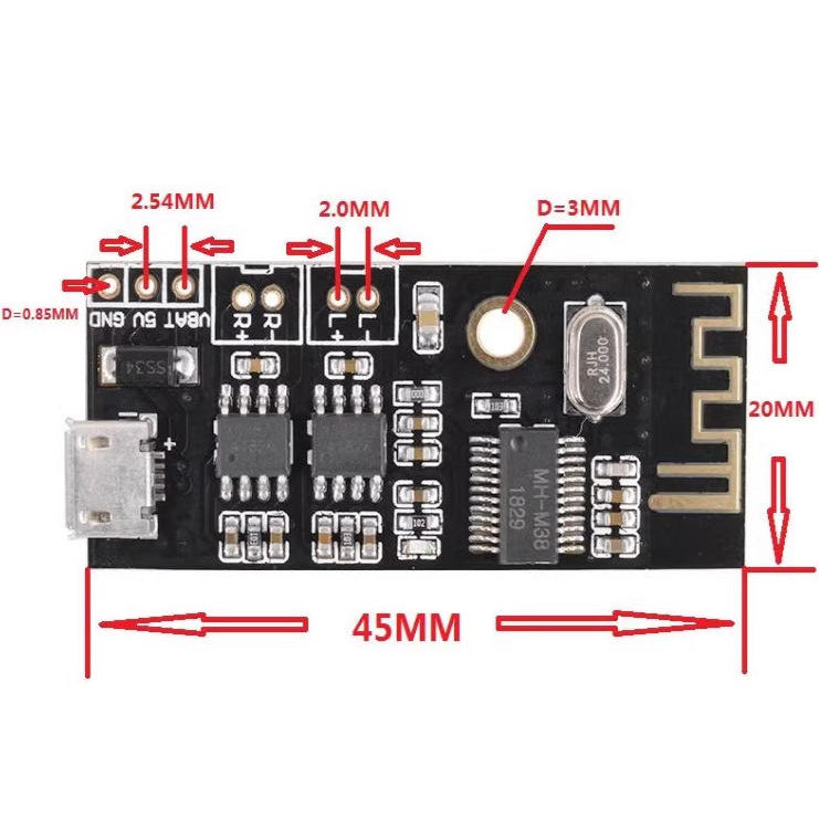 MH-M38 Bluetooth Audio Power Amplifier Board Dual-channel 2*5W