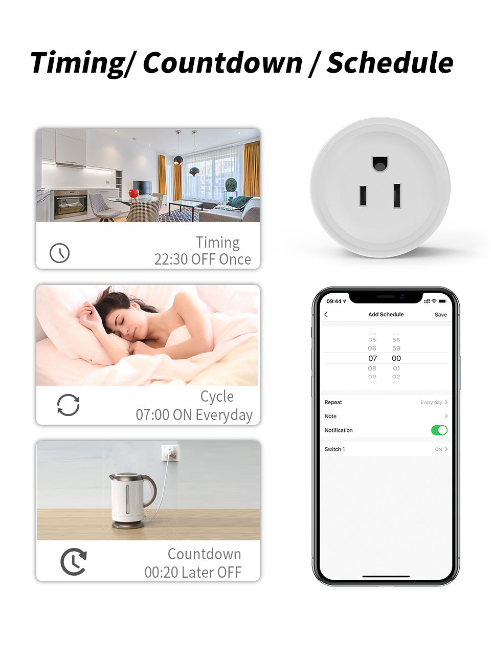 16A Remote Control Smart Plug With Electricity Meter Function