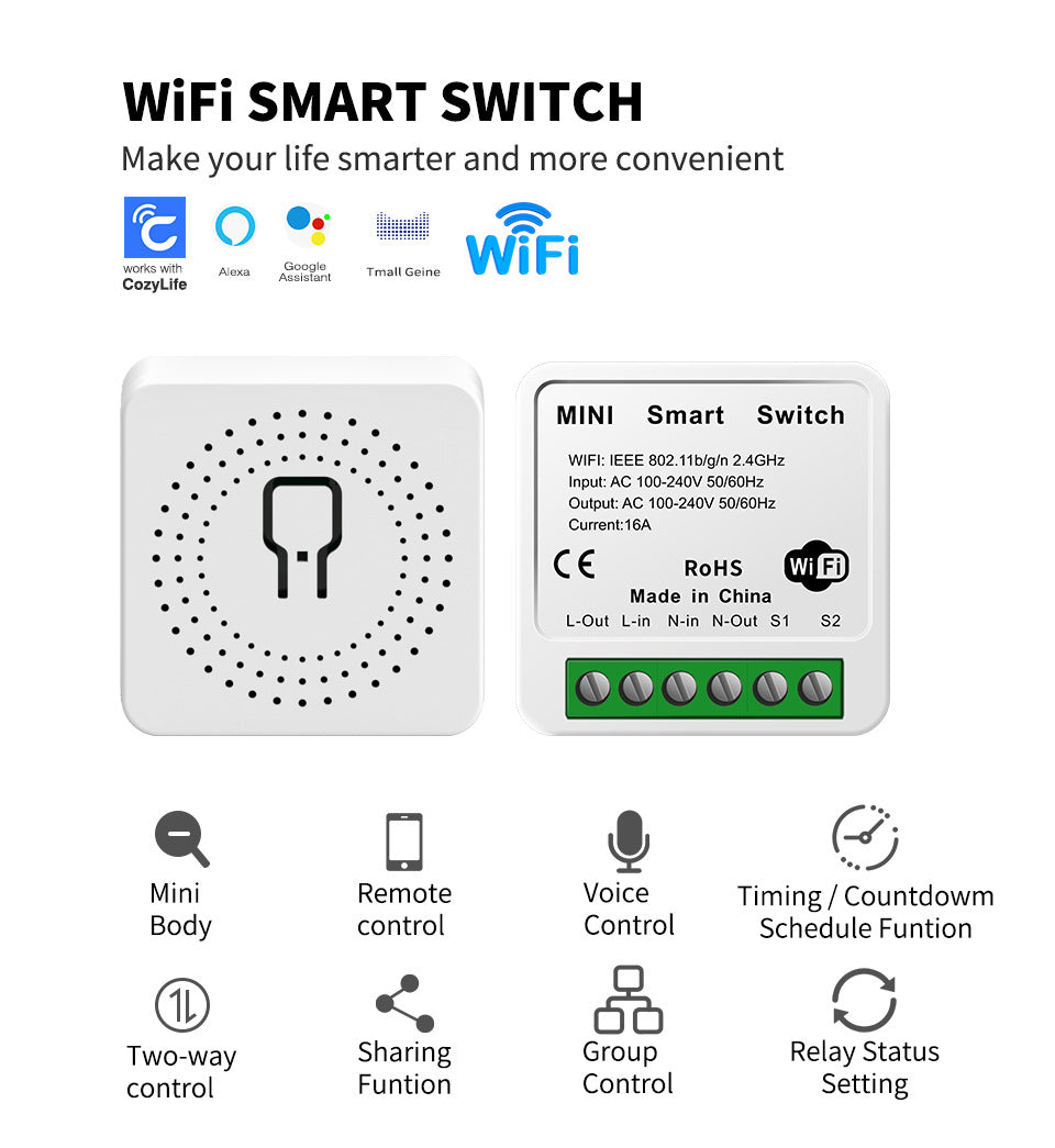 Cozylife and Alexa WIFI Remote Control Wireless Switch Lights With Switch