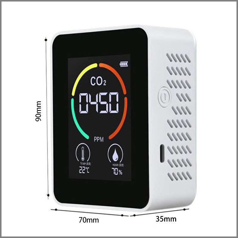 House CO2 Carbon Dioxide Detector Rechargeable Displays Temperature and Humidity