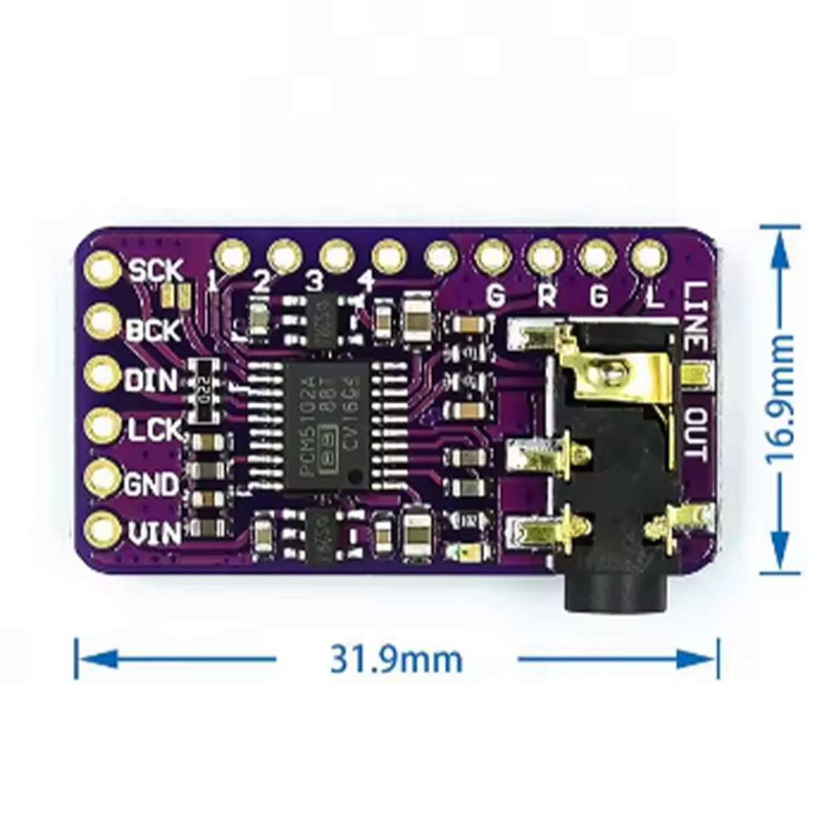 PCM5102 Audio Decoder DAC Board