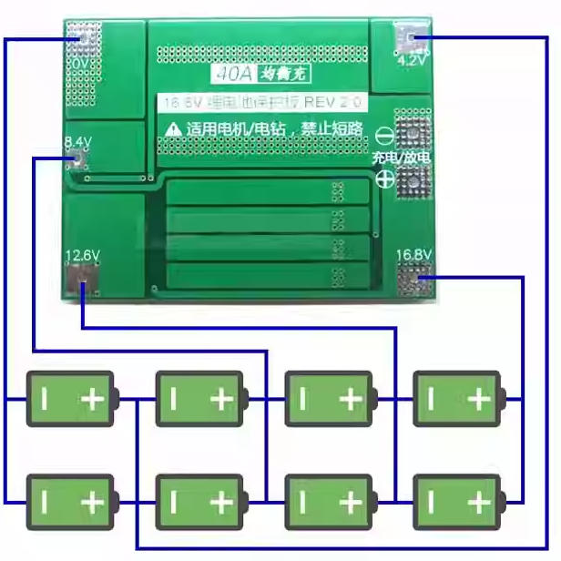 18650 BMS 4s 40A 16V