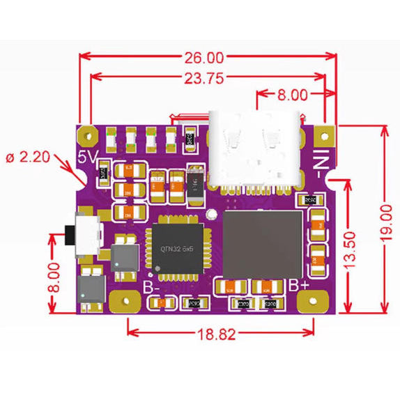 Mini Power Bank Module Charging Type-C 3A
