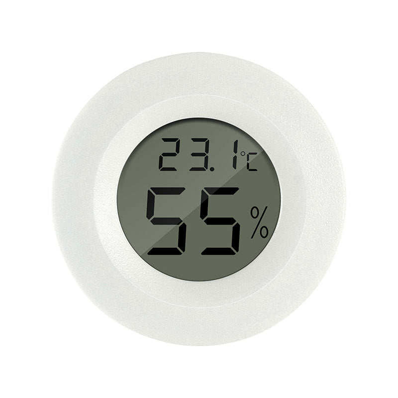 White Round Embedded Temperature and Humidity Meter