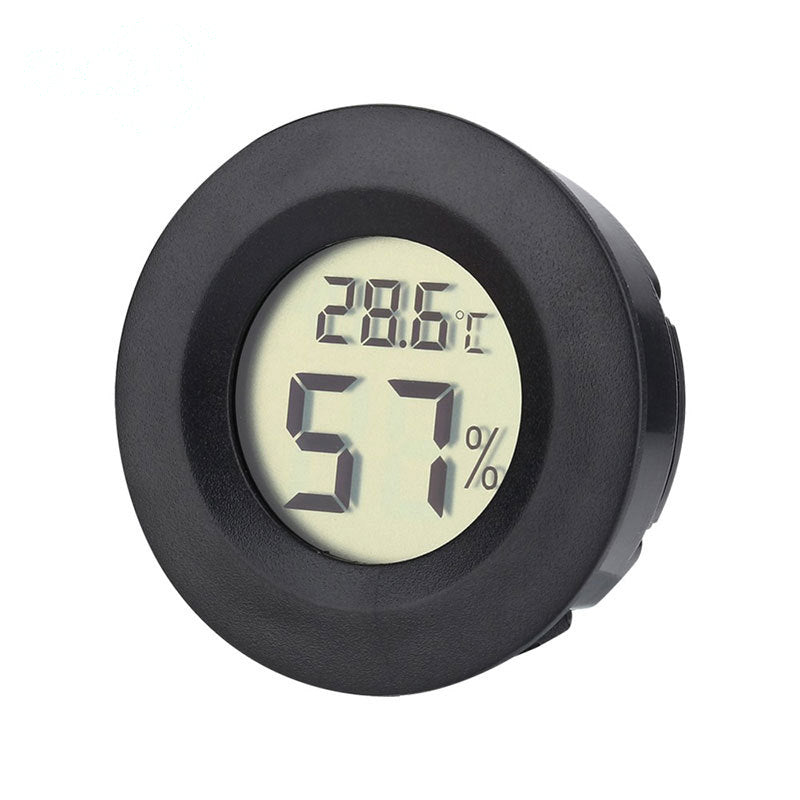 Black Round Embedded Temperature and Humidity Meter