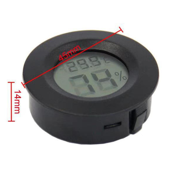 Black Round Embedded Temperature and Humidity Meter